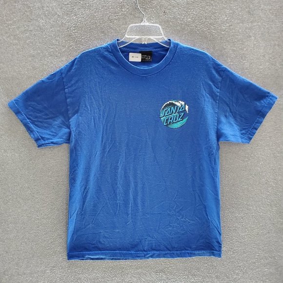 VINTAGE Santa Cruz Men Shirt Medium Blue Logo‎ Waves Graphic Adult Tee - Picture 1 of 7